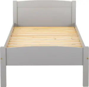 Amber 3ft Single Bed Grey Slate with LAMINATED SLATS