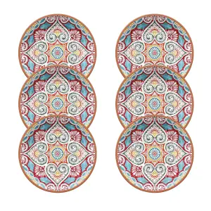 Purely Home Rio Corte Melamine Dinner Plates - Set of 6