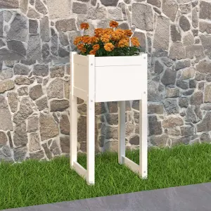 Berkfield Planter White 40x40x81 cm Solid Wood Pine