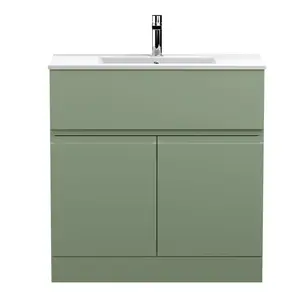 Urban 800mm Free-standing Single Vanity Unit Satin Green