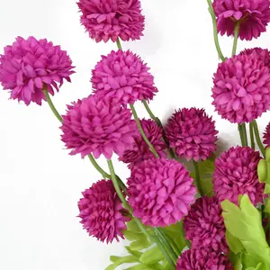 Pack of 6 x 50cm Dahlia Pompom Pink Artificial Stem