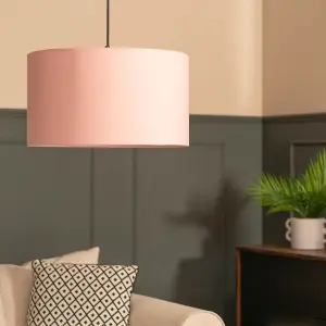 ValueLights Reni Blush Pink Fabric Large Ceiling Pendant Lamp Shade