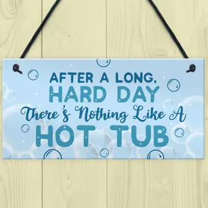 Red Ocean FUNNY HOT TUB SIGN Garden Signs And Plaque Summer House Plaque Pool Jacuzzi Gift