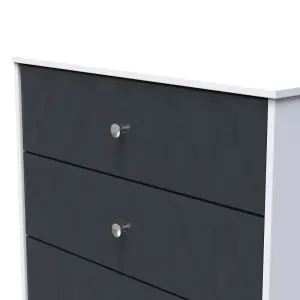 San Jose Ready assembled Indigo & white 3 Drawer Chest (H)791mm (W)766mm (D)395mm