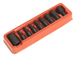 Sealey Impact Hex Bit & Holder Set 9pc 1/2"Sq Drive AK5609