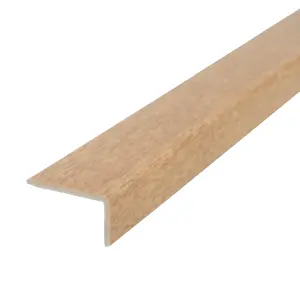 Upvc wood effect stair edge nosing trim pvc self-adhesive 1000mm x 35mm x 20mm e33 light oak