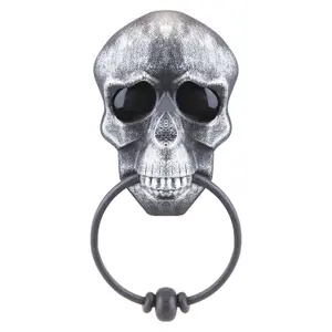 Halloween Door Knocker Spooky Decoration Halloween Party, Trick or Treat  Silver