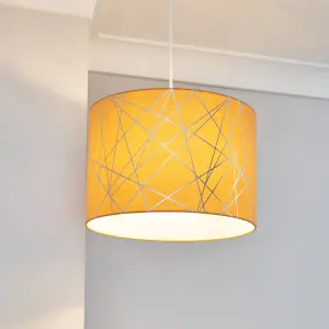 Inlight Printed Ochre Foil Lamp shade (D)30cm