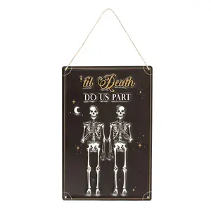 Something Different Til Death Do Us Part Metal Hanging Sign White/Black/Gold (One Size)