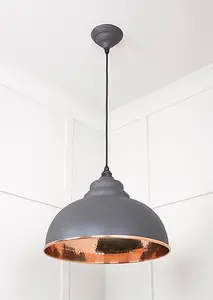 Hammered Copper Harborne Pendant in Bluff