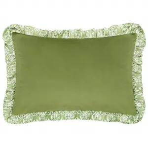 furn. Krissa Block Printed Velvet Feather Filled Cushion, 40 x 60cm