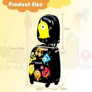 Costway 2Pcs 12" 16" ABS Kids Suitcase Backpack Luggage Set School Travel Lightweight