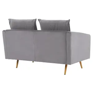 2 Seater Velvet Sofa Grey MAURA