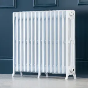 Arroll Edwardian Cast aluminium White 15 Column Radiator, (W)906mm x (H)750mm