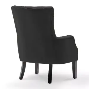 Velvet Black Gabriella Accent Chair