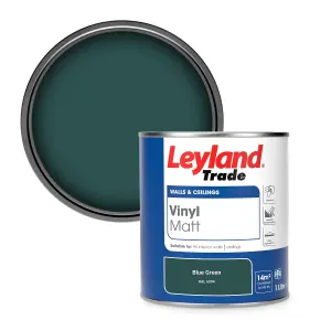 Leyland Trade Vinyl Matt Walls & Ceilings Emulsion Paint Blue Green (RAL 6004) 1L