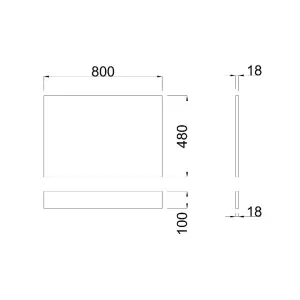 SunDaze Modern Bath End Panels for Bathroom Soaking Bathtub Calm Grey 800mm