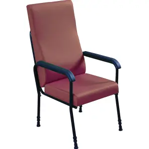 Height Adjustable Ergonomic Lounge Chair - High Backed - Brown Upholstery