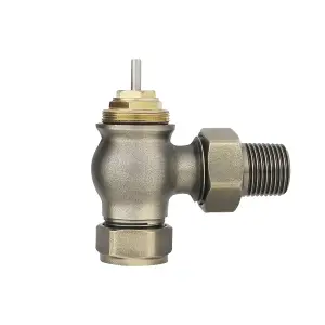 Rinse Bathrooms Chelsea Traditional Angled TRV Thermostatic Radiator Valves Antique Brass