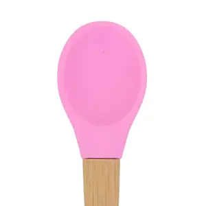 Tiny Dining - Children's Bamboo Silicone Tip Spoon - Pink