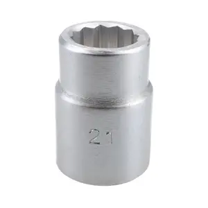 21mm 3/4" Drive Socket 12 Sided 50mm HGV Satin Finish Chrome Vanadium Steel