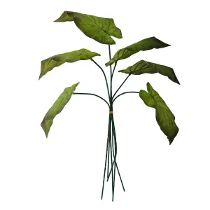 Pack of 6 x 50cm Artificial Green Plastic Leaf Stem