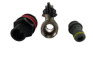 waterbutt/water tank metal butterfly tap kit universal click-lock connection 1/2" bsp fits 26mm hole required