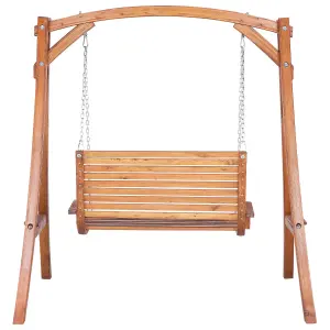 Patio Swing NOVARA Wood Dark Wood