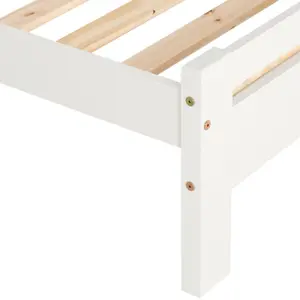 Toledo 3ft 90cm Single Bed Frame in White PINE and MDF