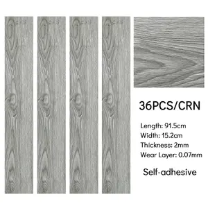 Set of 36 Self Adhesive Peel and Stick Wood Grain PVC Flooring Vinyl Plank Waterproof Covering 5m²