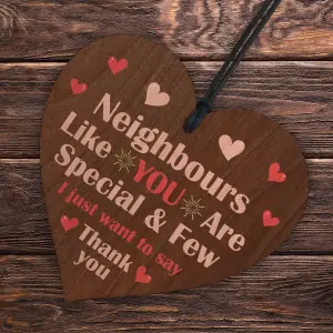 Red Ocean Friendship Gift For Neighbour Wood Heart Neighbour Birthday Christmas Gift Thank You Gift For Him Her