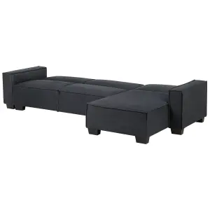 Corner Sofa ROMEDAL Graphite Grey Fabric Left Hand