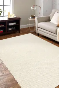 NEPAL 2100 natural, cream - woolen, double-sided, natural 60x100 cm