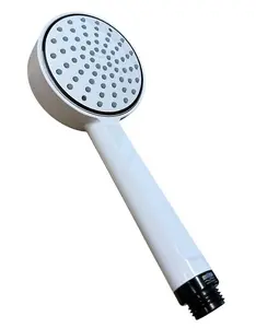 Mira Showers Beat Shower Single Spray Shower Head 90mm White + 1.25m Chrome Hose