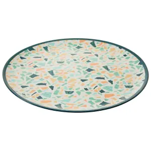 Interiors by Premier Assorted Terrazzo Tray, Versatile Round Tray, Minimalist Snack Tray, Lightweight And Compact Outdoor Tray,