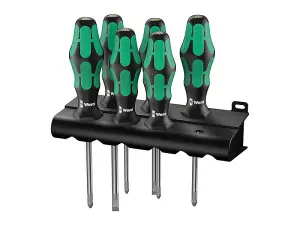 Wera 05105622001 Kraftform Plus Lasertip 335/350/355/6 Screwdriver Set, 6 Piece WER105622