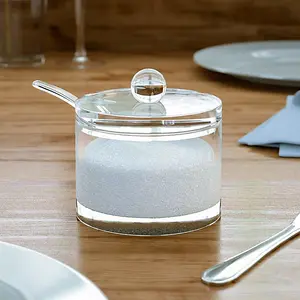 Acrylic Round 200g Sugar Sweetener Kitchen Storage Bowl