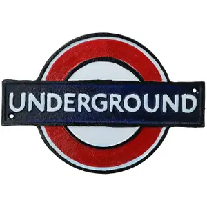 London Underground Cast Iron Sign Plaque Door Wall House Fence Gate Garden