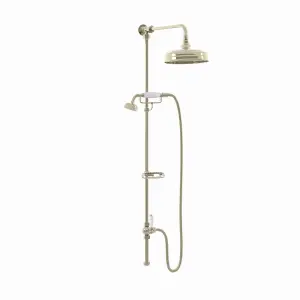 ENKI Downton English Gold Watercan Head Shower Riser Rail Kit RG049 200mm