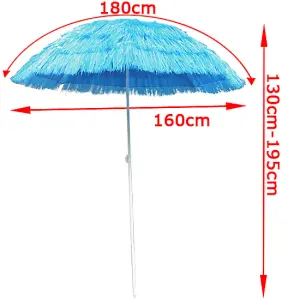 SunDaze 1.6M Blue Hawaiian Parasol Outdoor Beach Patio Umbrella UV Protection