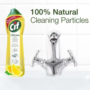 Cif 100% Natural Cleaning Particles Lemon Creams 500ml, 6Pk