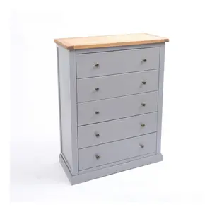 Rocca 5 Drawer Chest of Drawers Brass Knob