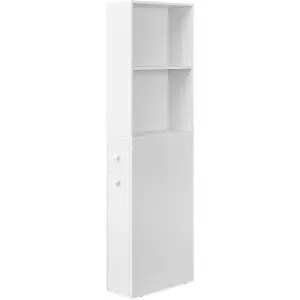 VASAGLE Tall Bathroom Cabinet, Slim Bathroom Storage Cabinet, Narrow Storage Unit with Drawers and Adjustable Shelf, White