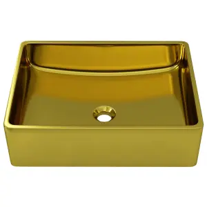 Wash Basin 41x30x12 cm Ceramic Gold