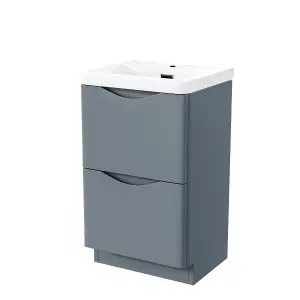 Nes Home 500mm Floorstanding Basin Vanity Unit Grey Material MDF