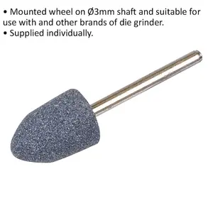 High-Performance Mounted Die Grinder Wheel - 13mm x 18mm Head with 3mm Shaft