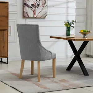 Ravenna Fabric Dining Chairs - Set of 2 - Grey