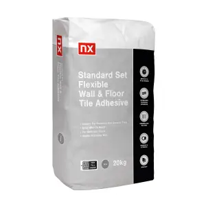 NX Flexible Standard Set Grey Tile Adhesive, 20kg