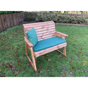 Deluxe Rocker Bench With 1 x Bench Cushion Green , 1 x Scatter Cushion Green , 1 x Standard Cover