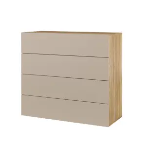 Versatile Impressio 27 Chest of Drawers 1000mm x 910mm x 410mm in Oak Mauvella & Congo - Compact Storage Solution